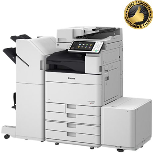 Canon multifunction printer with award badge